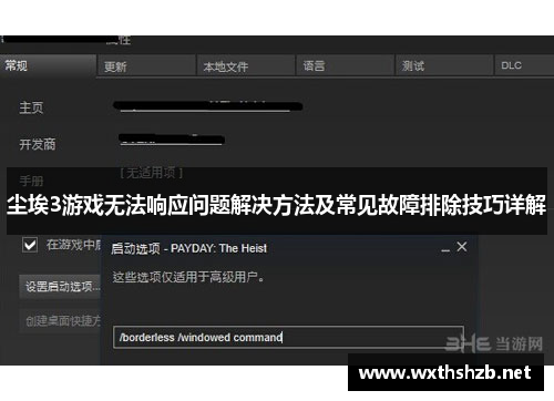 尘埃3游戏无法响应问题解决方法及常见故障排除技巧详解